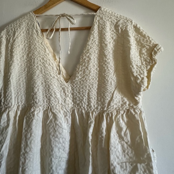 Urban Outfitters Serendipity Cream Linen Babydoll Dress size Small EUC - Picture 9 of 12